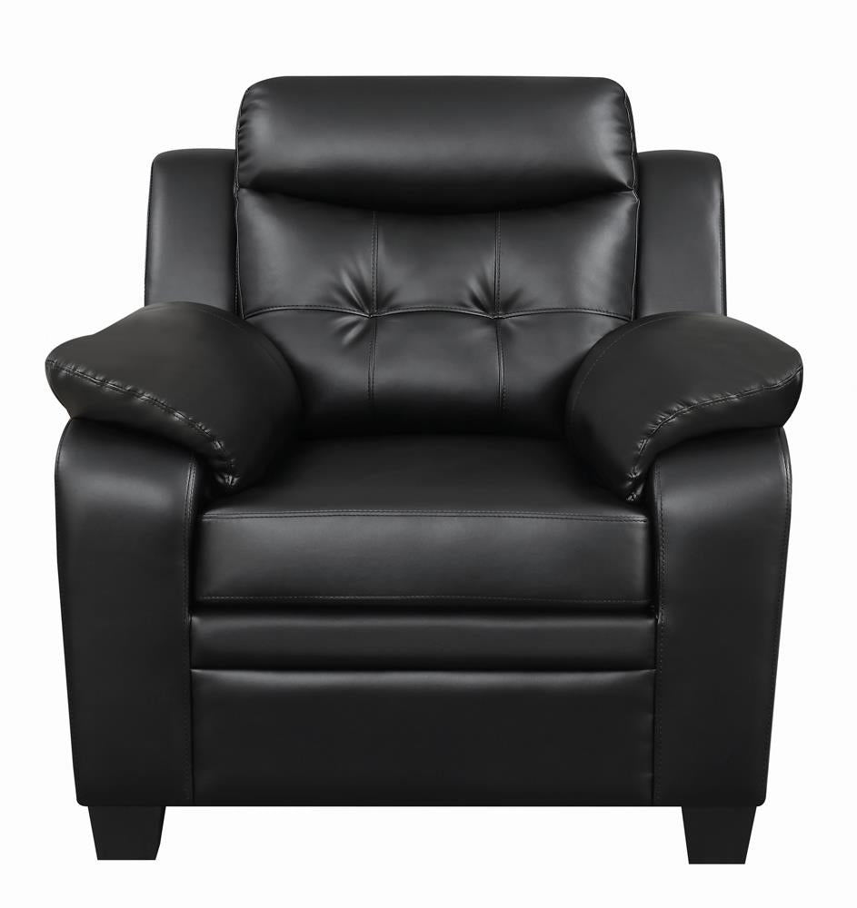 Finley Tufted Upholstered Chair Black - 506553 - Luna Furniture - Dallas Store