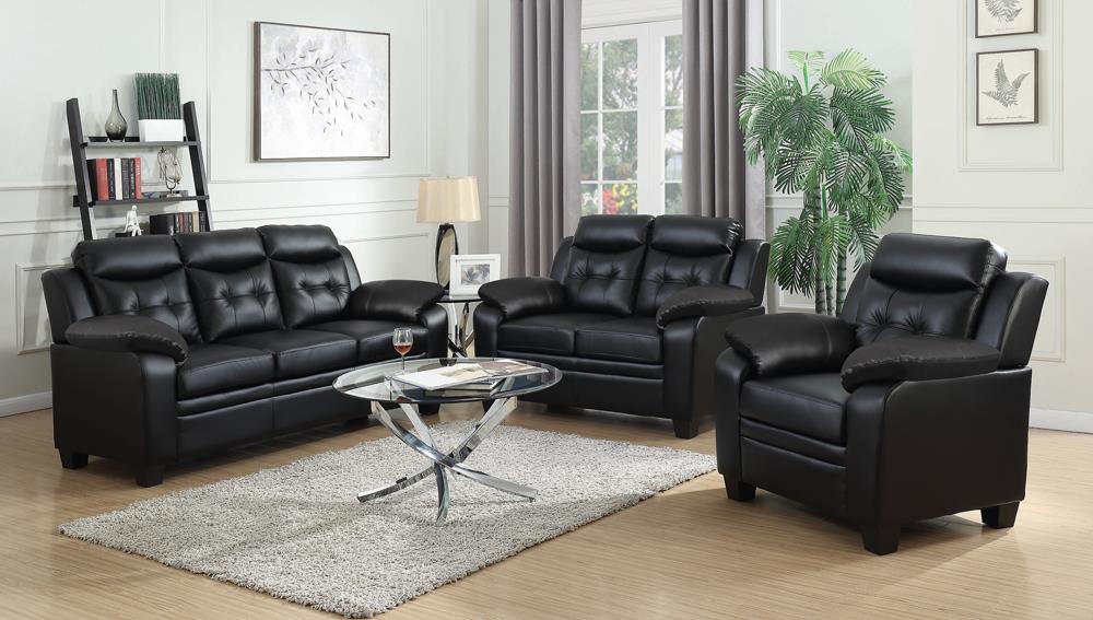 Finley Tufted Upholstered Chair Black - 506553 - Luna Furniture - Dallas Store