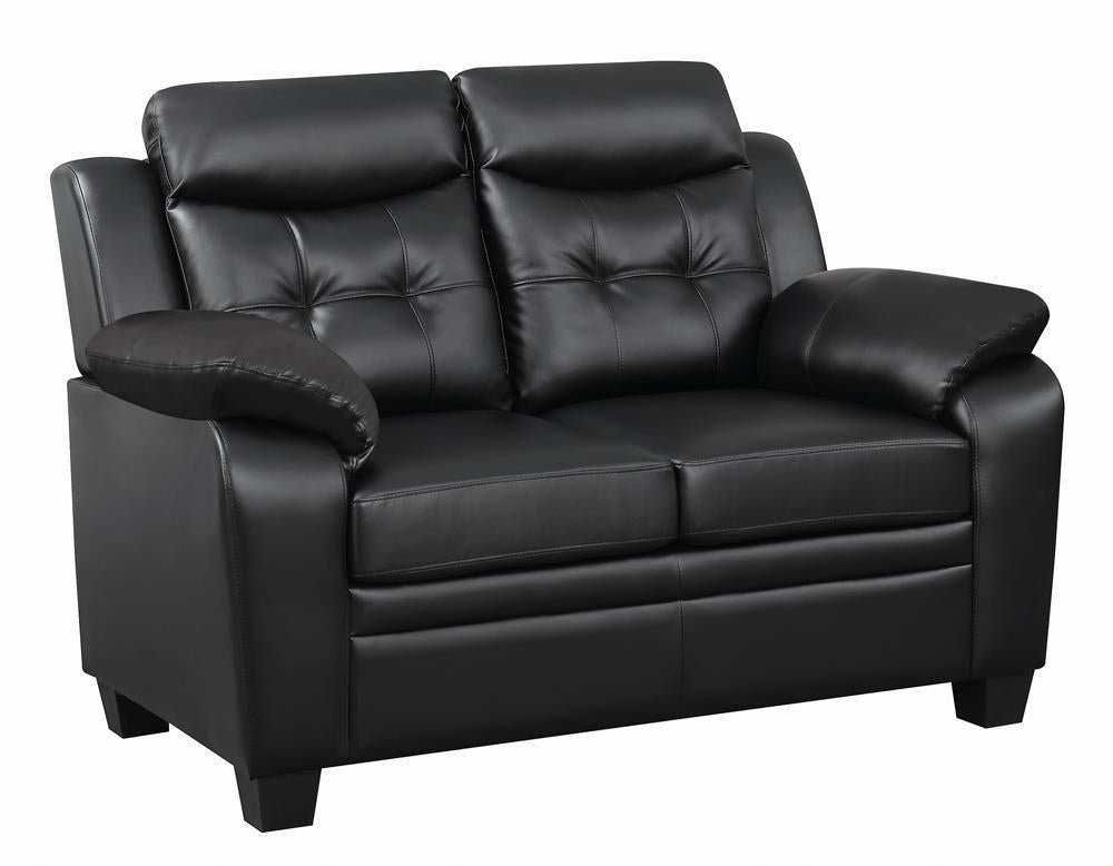 Finley Tufted Upholstered Loveseat Black - 506552 - Luna Furniture - Dallas Store