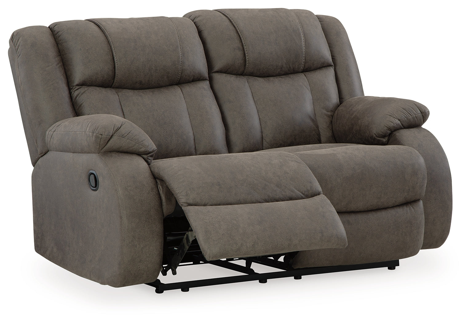 First Base Gunmetal Reclining Loveseat - 6880486 - Luna Furniture - Dallas Store