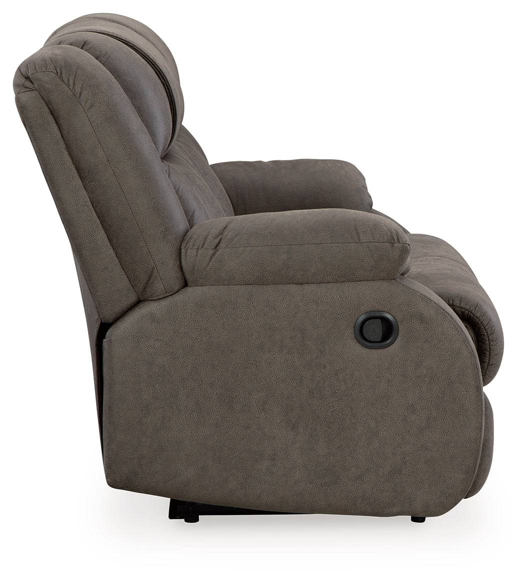 First Base Gunmetal Reclining Loveseat - 6880486 - Luna Furniture - Dallas Store