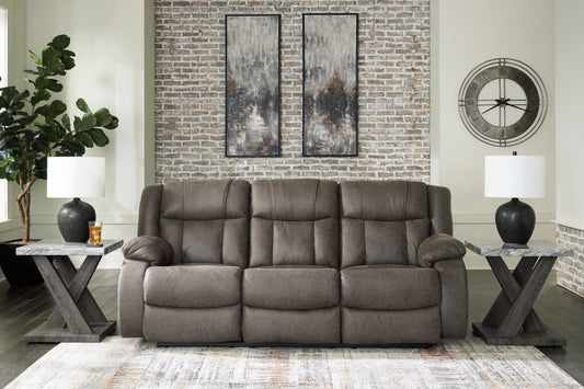 First Base Gunmetal Reclining Sofa - 6880488 - Luna Furniture - Dallas Store