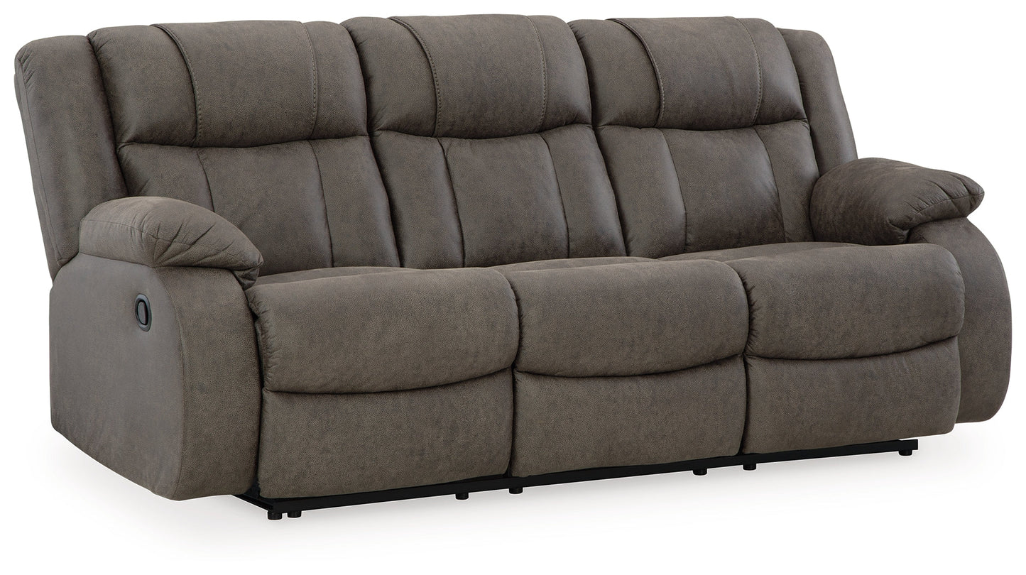 First Base Gunmetal Reclining Sofa - 6880488 - Luna Furniture - Dallas Store