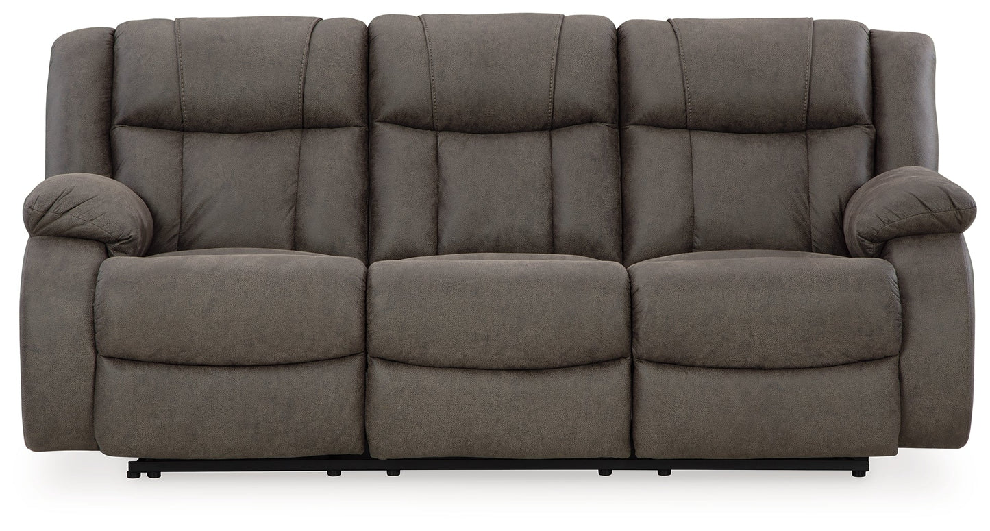 First Base Gunmetal Reclining Sofa - 6880488 - Luna Furniture - Dallas Store