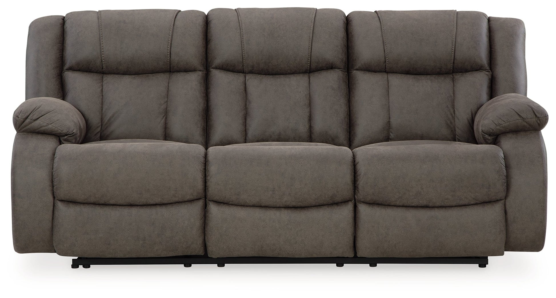 First Base Gunmetal Reclining Sofa - 6880488 - Luna Furniture - Dallas Store