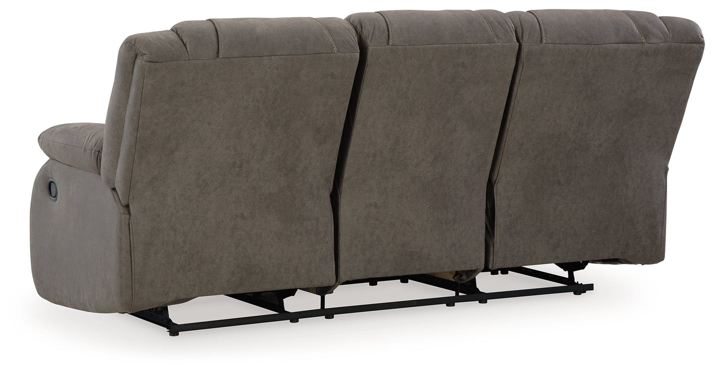 First Base Gunmetal Reclining Sofa - 6880488 - Luna Furniture - Dallas Store