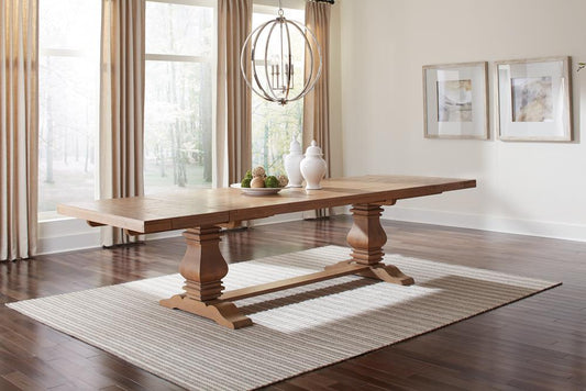 Florence Rustic Smoke Double Pedestal Dining Table - 180201 - Luna Furniture - Dallas Store