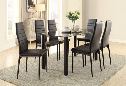 Florian Black Dining Set - SET | 5538BK | 5538BKG | 5538BKS(2) - Luna Furniture - Dallas Store