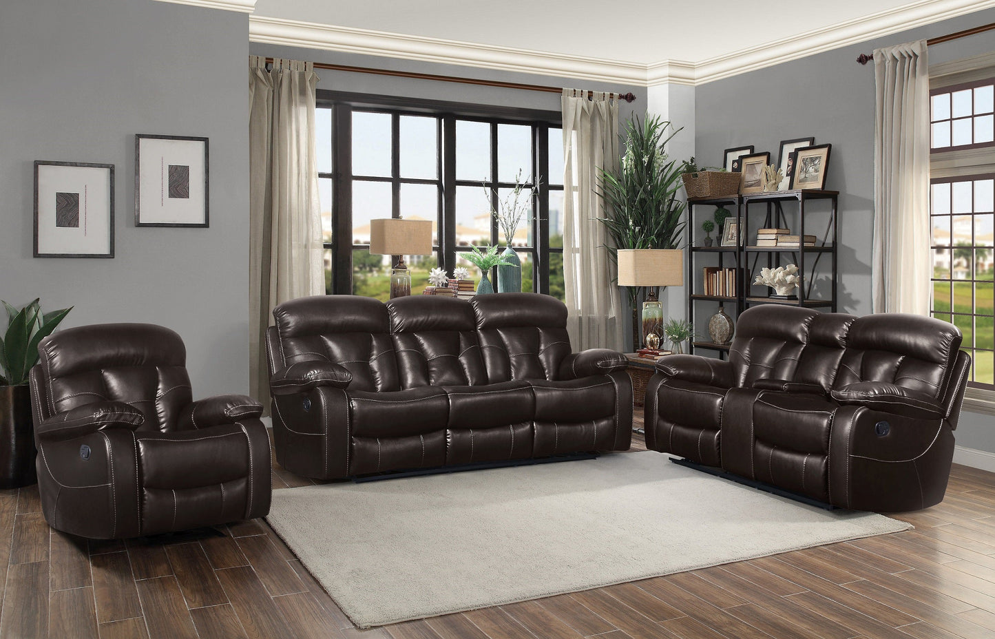 Floyd Brown Power Double Reclining Loveseat - SH3216-2PW - Luna Furniture - Dallas Store