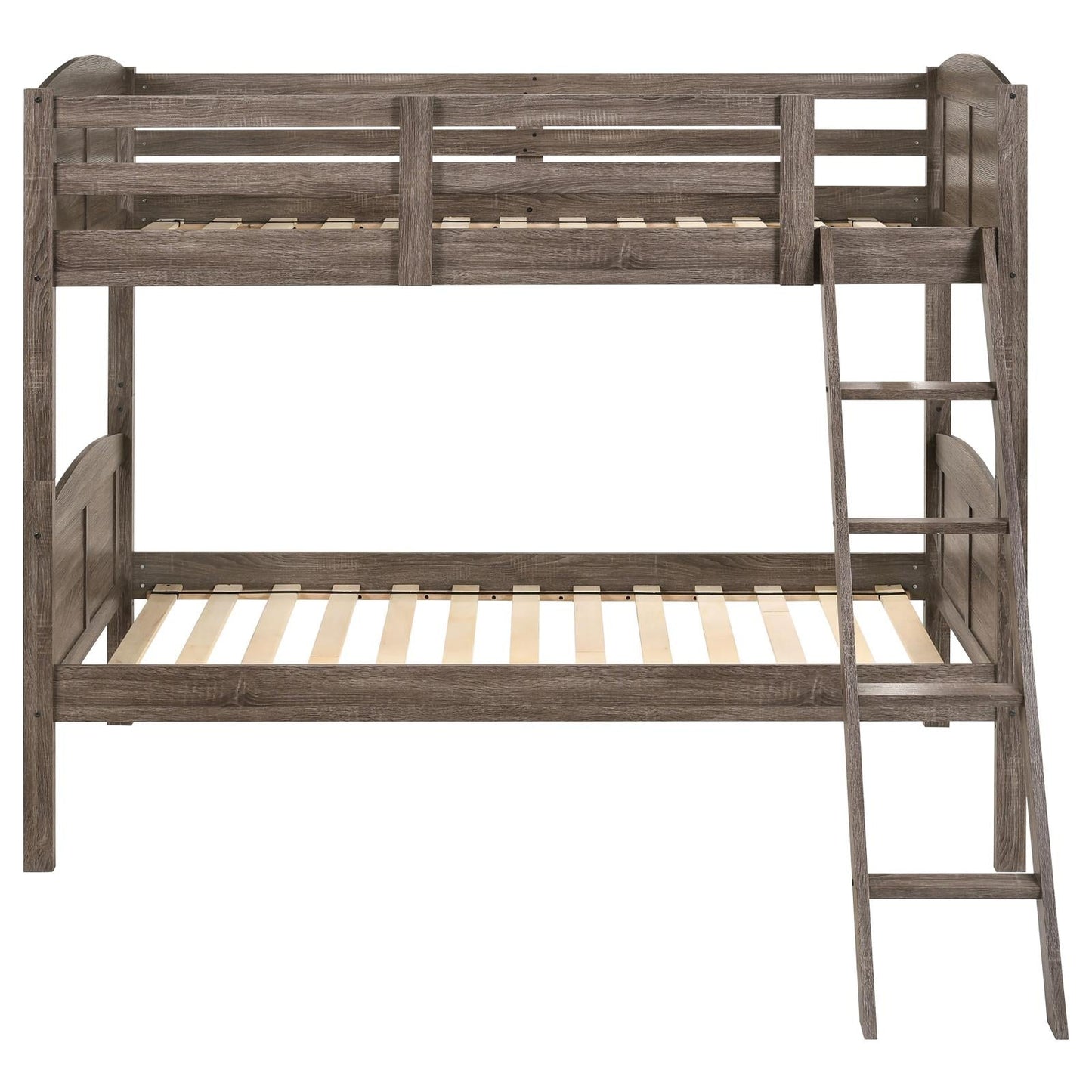 Flynn Weathered Brown Twin over Twin Bunk Bed - 400808 - Luna Furniture - Dallas Store