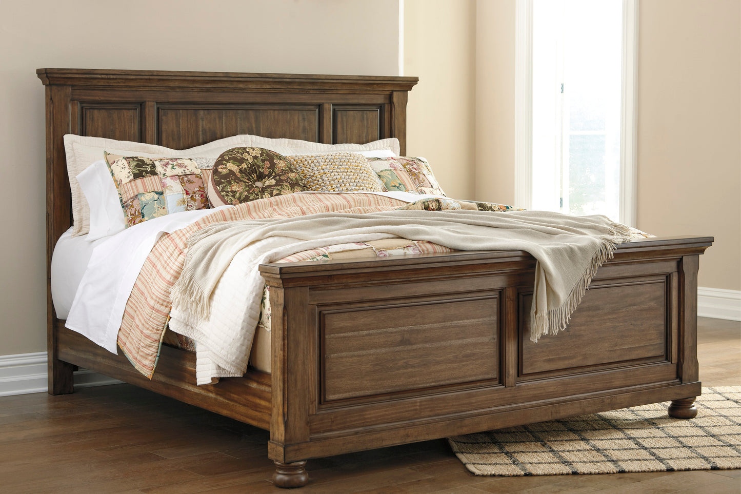 Flynnter Medium Brown Panel Bedroom Set - SET | B719-56 | B719-58 | B719-97 | B719-31 | B719-36 - Luna Furniture - Dallas Store