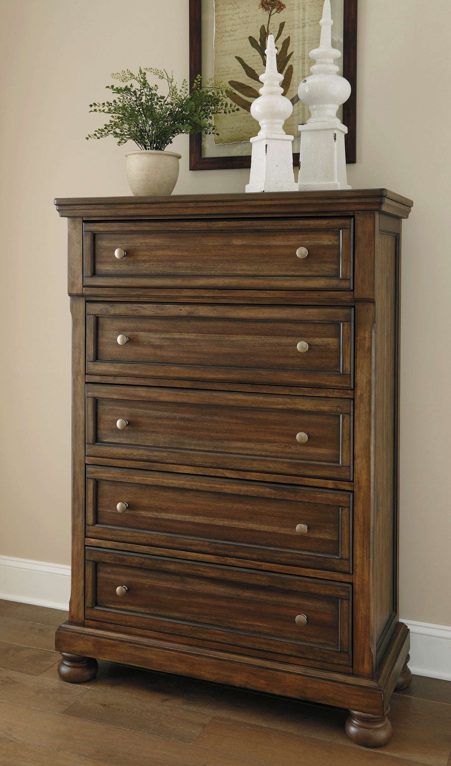 Flynnter Medium Brown Panel Bedroom Set - SET | B719-56 | B719-58 | B719-97 | B719-31 | B719-36 - Luna Furniture - Dallas Store