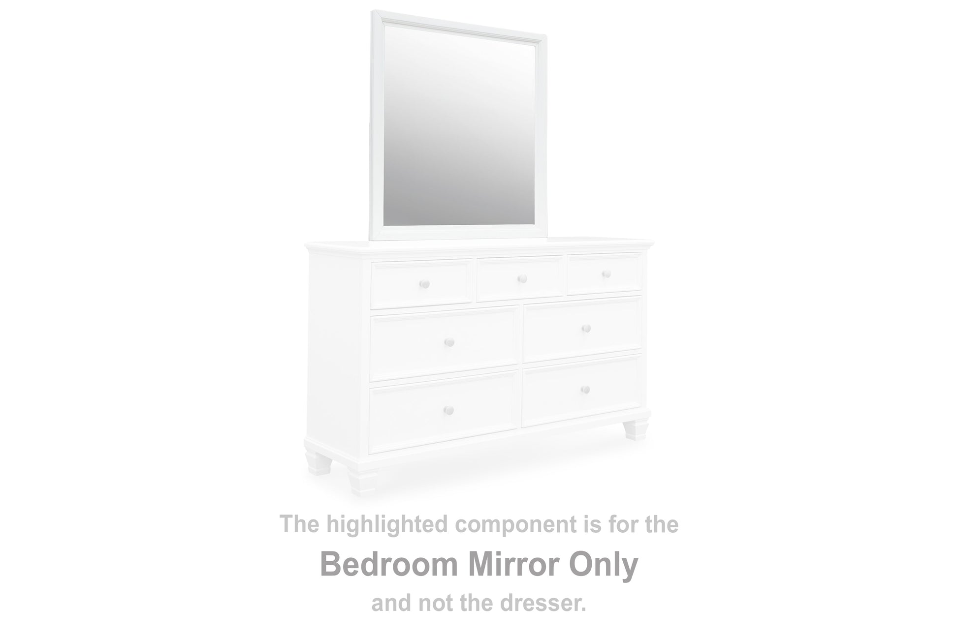 Fortman White Bedroom Mirror (Mirror Only) - B680-36 - Luna Furniture - Dallas Store