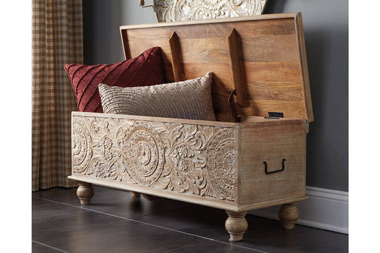 Fossil Ridge Beige Storage Bench - A4000039 - Luna Furniture - Dallas Store