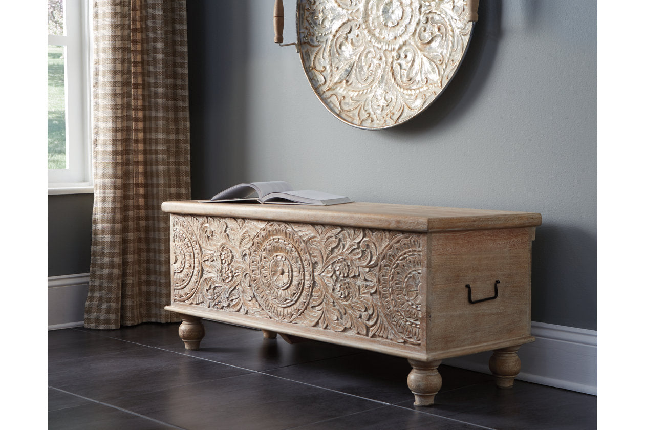 Fossil Ridge Beige Storage Bench - A4000039 - Luna Furniture - Dallas Store
