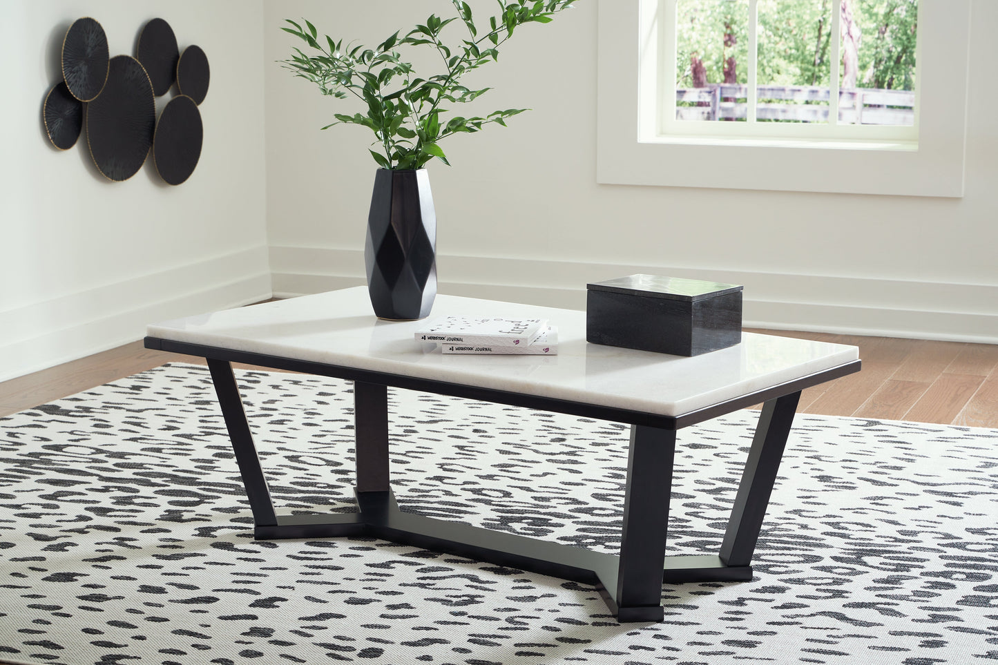 Fostead White/Espresso Coffee Table - T770-1 - Luna Furniture - Dallas Store