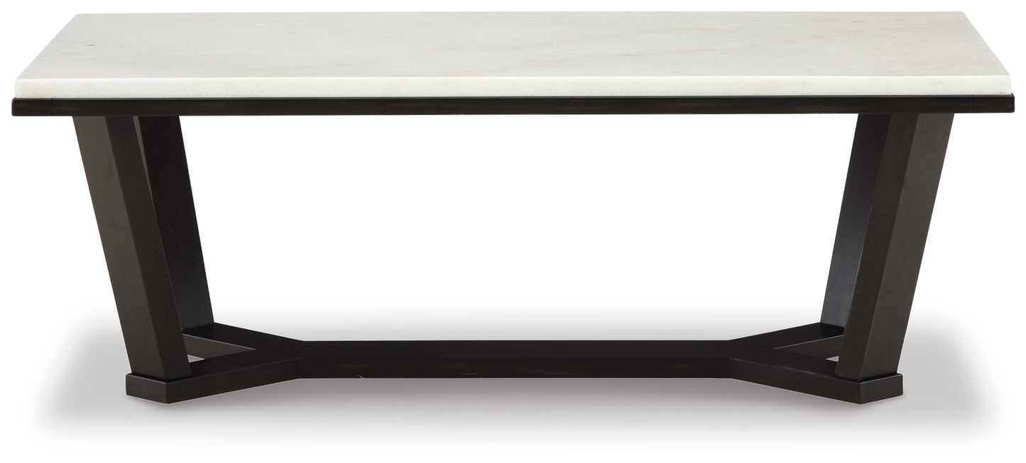 Fostead White/Espresso Coffee Table - T770-1 - Luna Furniture - Dallas Store