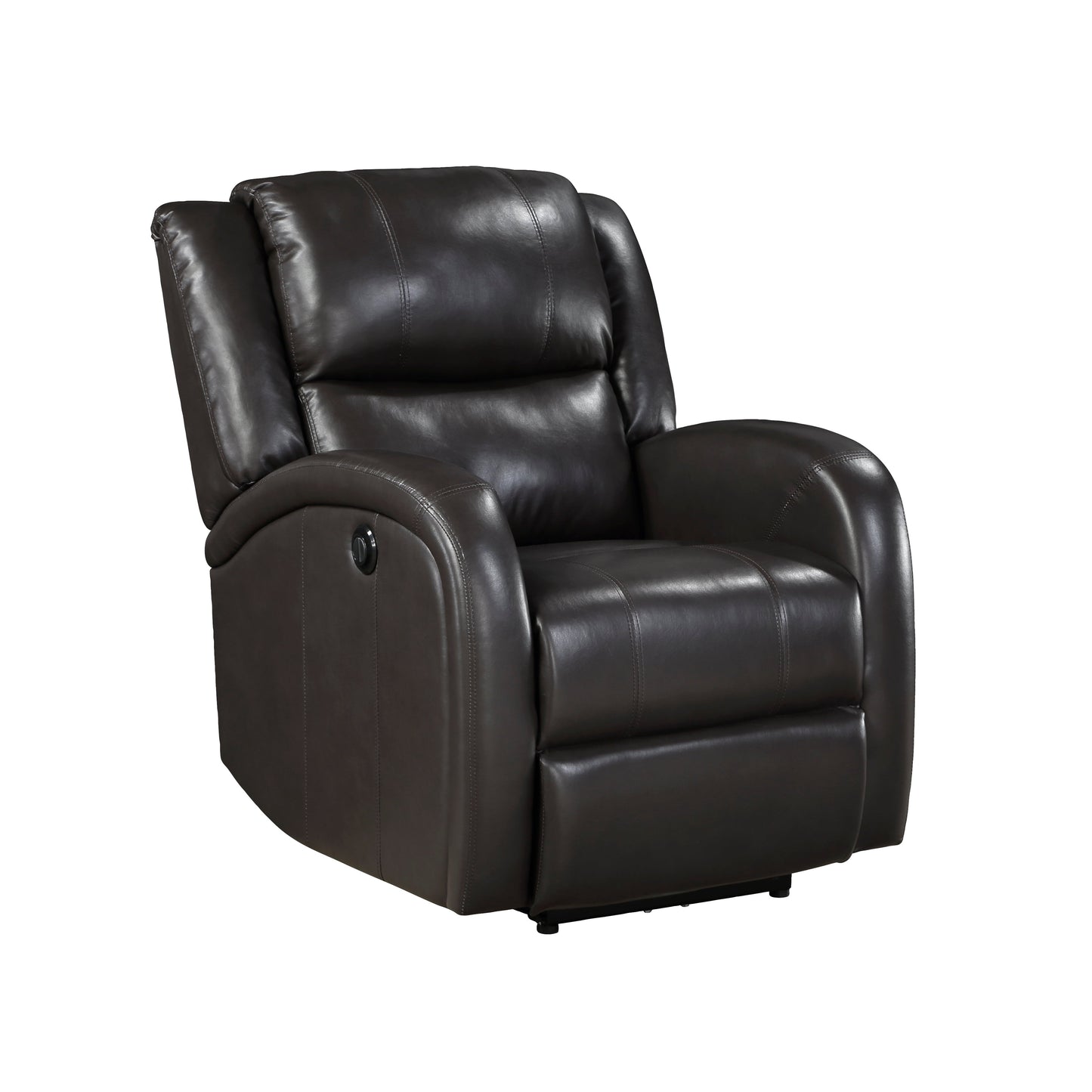 Foxcroft Brown Faux Leather Power Reclining Chair - 9316PUBR-1PW - Luna Furniture - Dallas Store