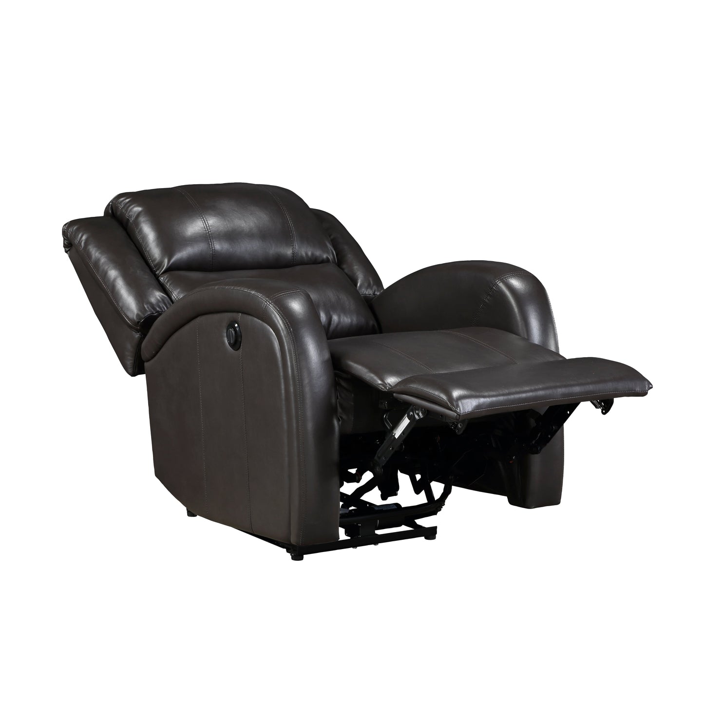 Foxcroft Brown Faux Leather Power Reclining Chair - 9316PUBR-1PW - Luna Furniture - Dallas Store