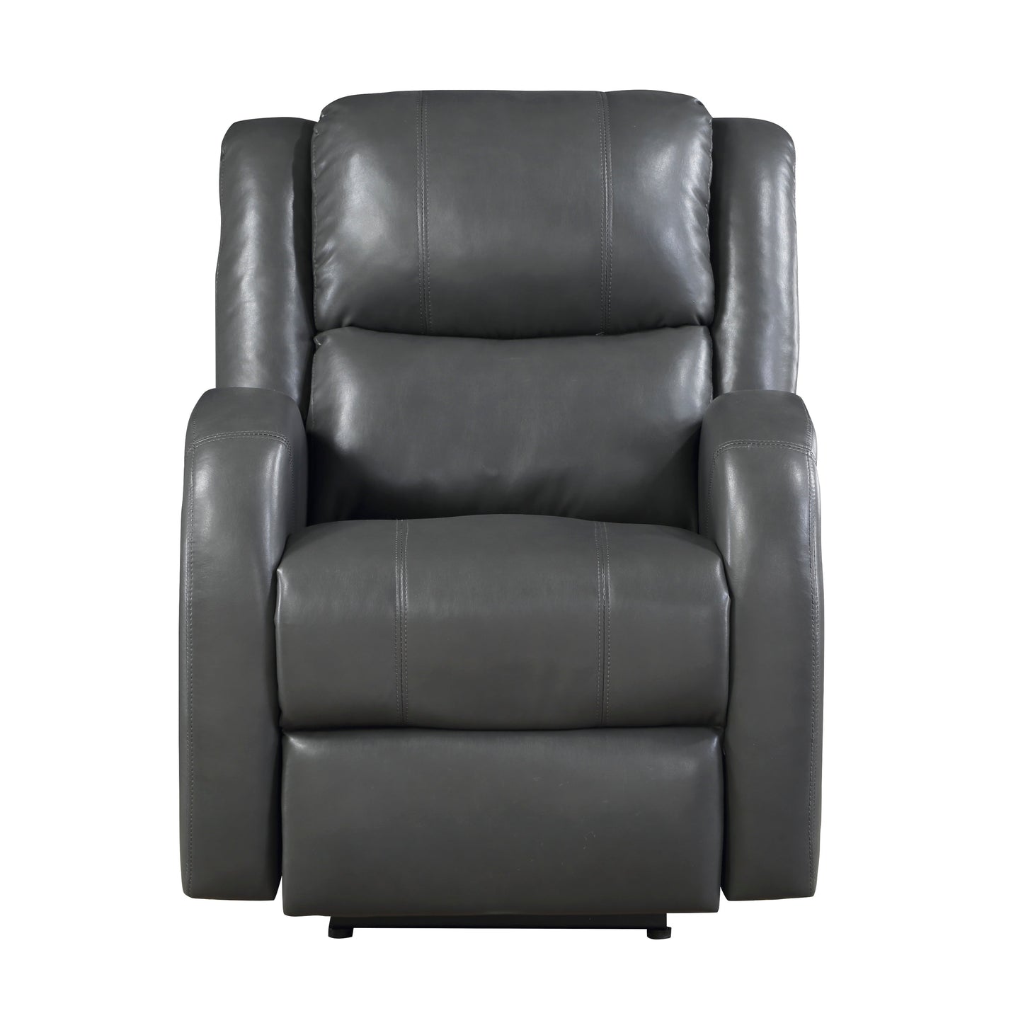 Foxcroft Gray Faux Leather Power Reclining Chair - 9316PUGY-1PW - Luna Furniture - Dallas Store