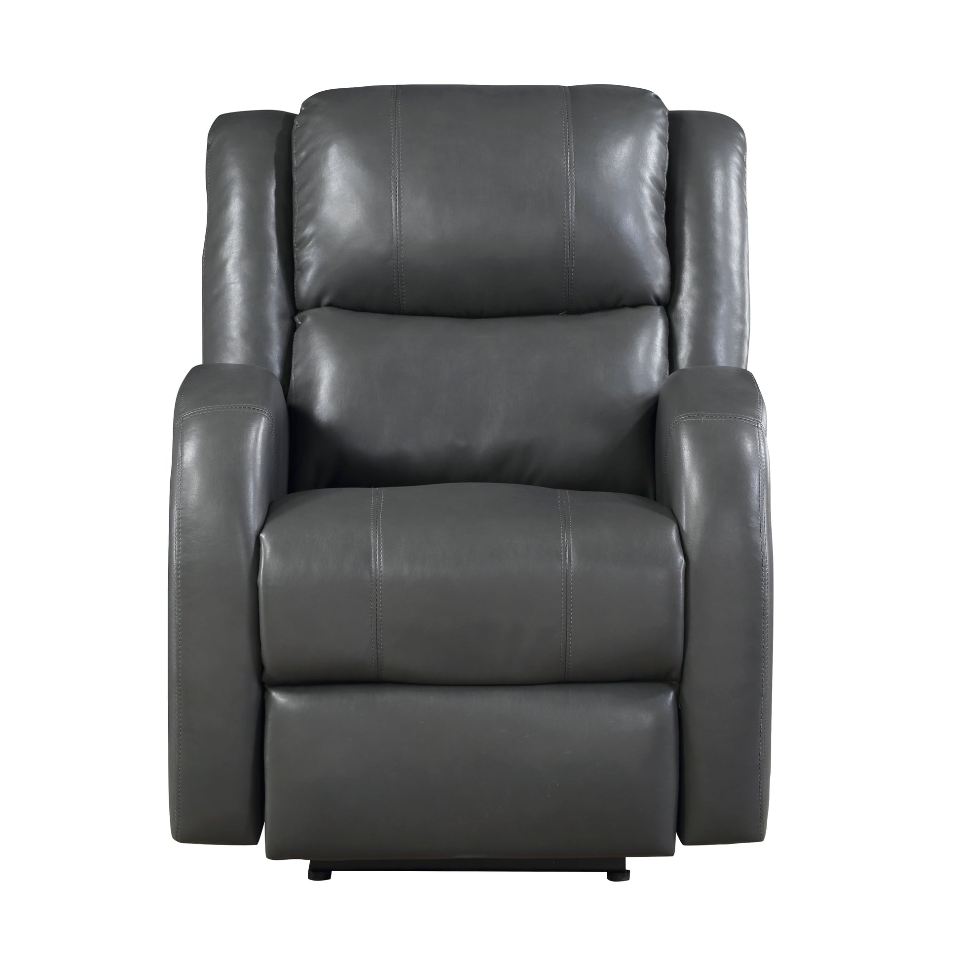 Foxcroft Gray Faux Leather Power Reclining Chair - 9316PUGY-1PW - Luna Furniture - Dallas Store
