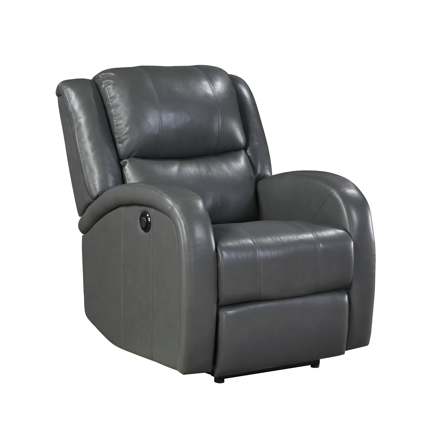 Foxcroft Gray Faux Leather Power Reclining Chair - 9316PUGY-1PW - Luna Furniture - Dallas Store