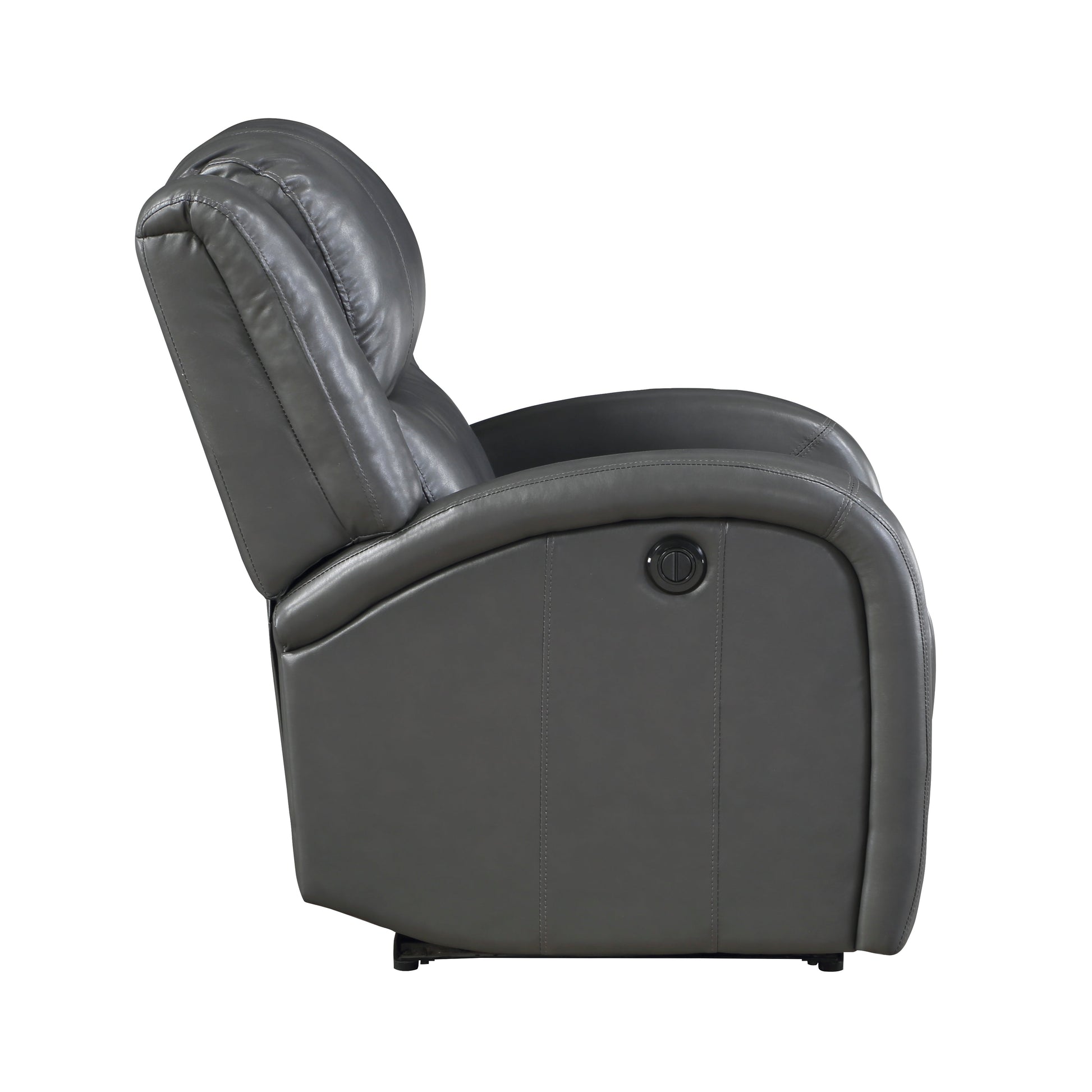 Foxcroft Gray Faux Leather Power Reclining Chair - 9316PUGY-1PW - Luna Furniture - Dallas Store
