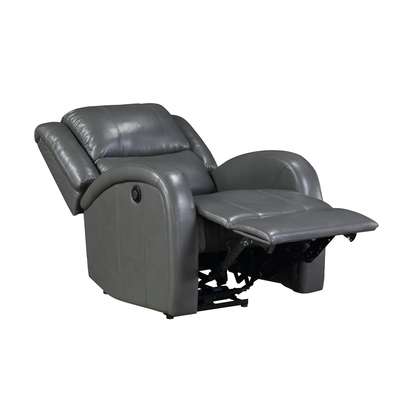 Foxcroft Gray Faux Leather Power Reclining Chair - 9316PUGY-1PW - Luna Furniture - Dallas Store