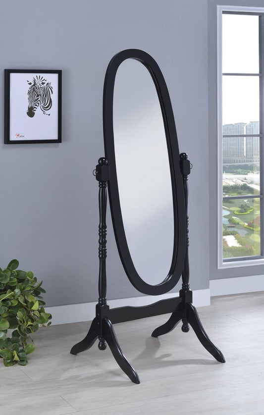 Foyet Black Oval Cheval Mirror - 950803 - Luna Furniture - Dallas Store