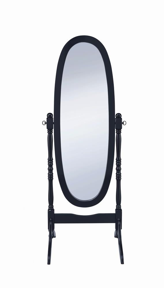 Foyet Black Oval Cheval Mirror - 950803 - Luna Furniture - Dallas Store
