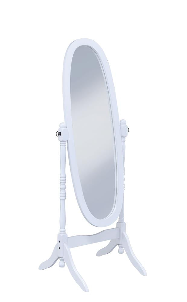 Foyet White Oval Cheval Mirror - 950802 - Luna Furniture - Dallas Store