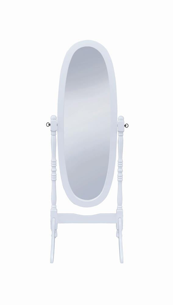Foyet White Oval Cheval Mirror - 950802 - Luna Furniture - Dallas Store