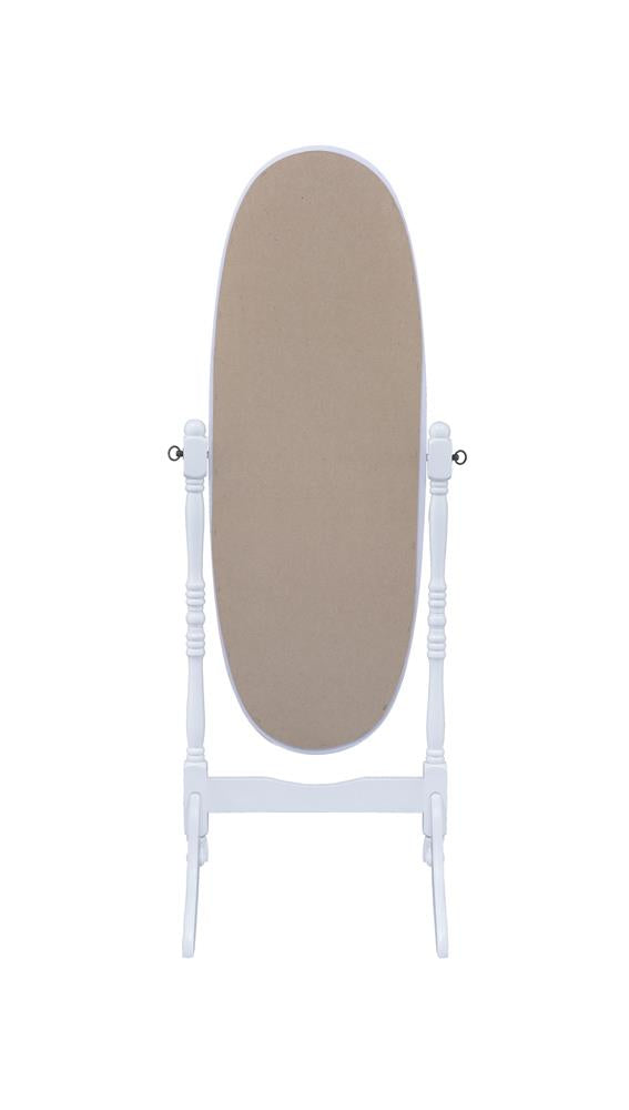 Foyet White Oval Cheval Mirror - 950802 - Luna Furniture - Dallas Store