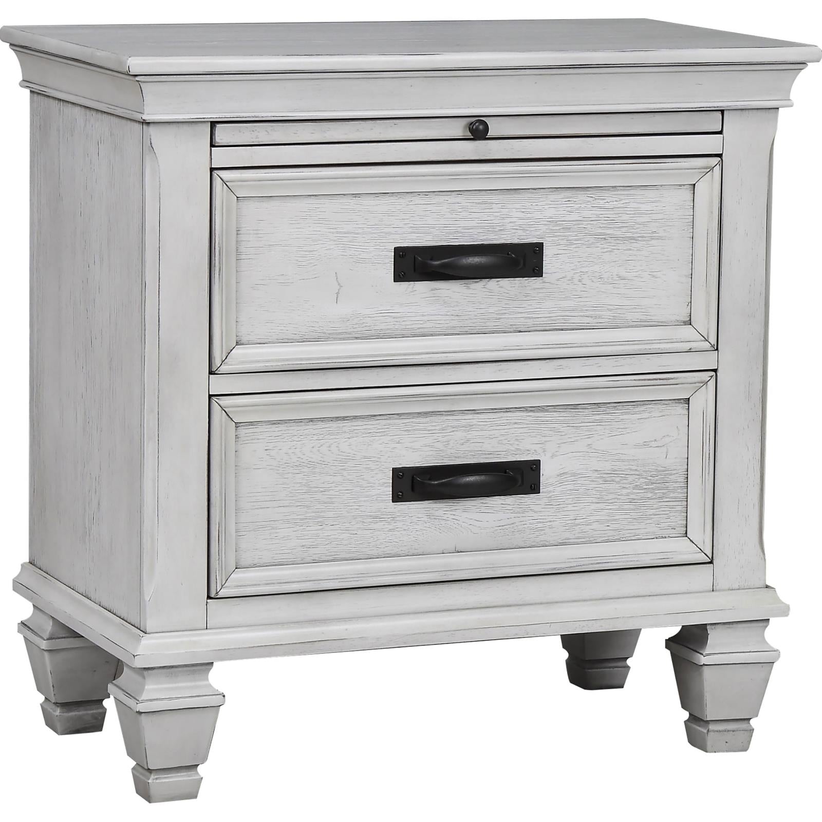 Franco 2-Drawer Nightstand Antique White - 205332 - Luna Furniture - Dallas Store