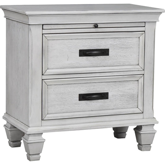 Franco 2-Drawer Nightstand Antique White - 205332 - Luna Furniture - Dallas Store