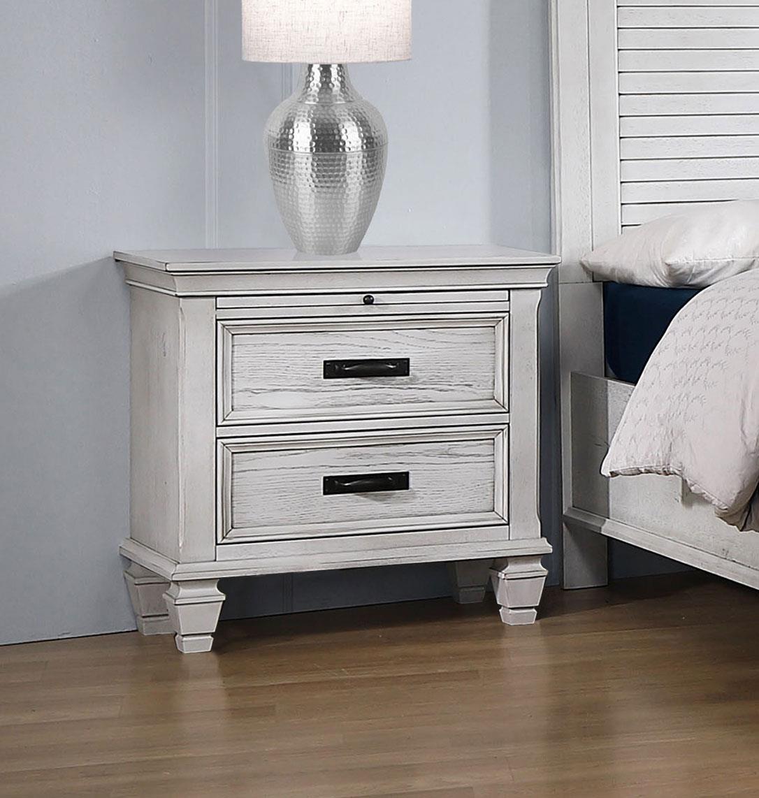Franco 2-Drawer Nightstand Antique White - 205332 - Luna Furniture - Dallas Store