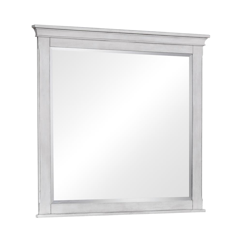 Franco Antique White Rectangular Mirror - 205334 - Luna Furniture - Dallas Store