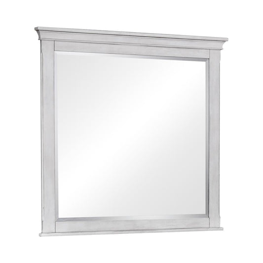 Franco Antique White Rectangular Mirror - 205334 - Luna Furniture - Dallas Store