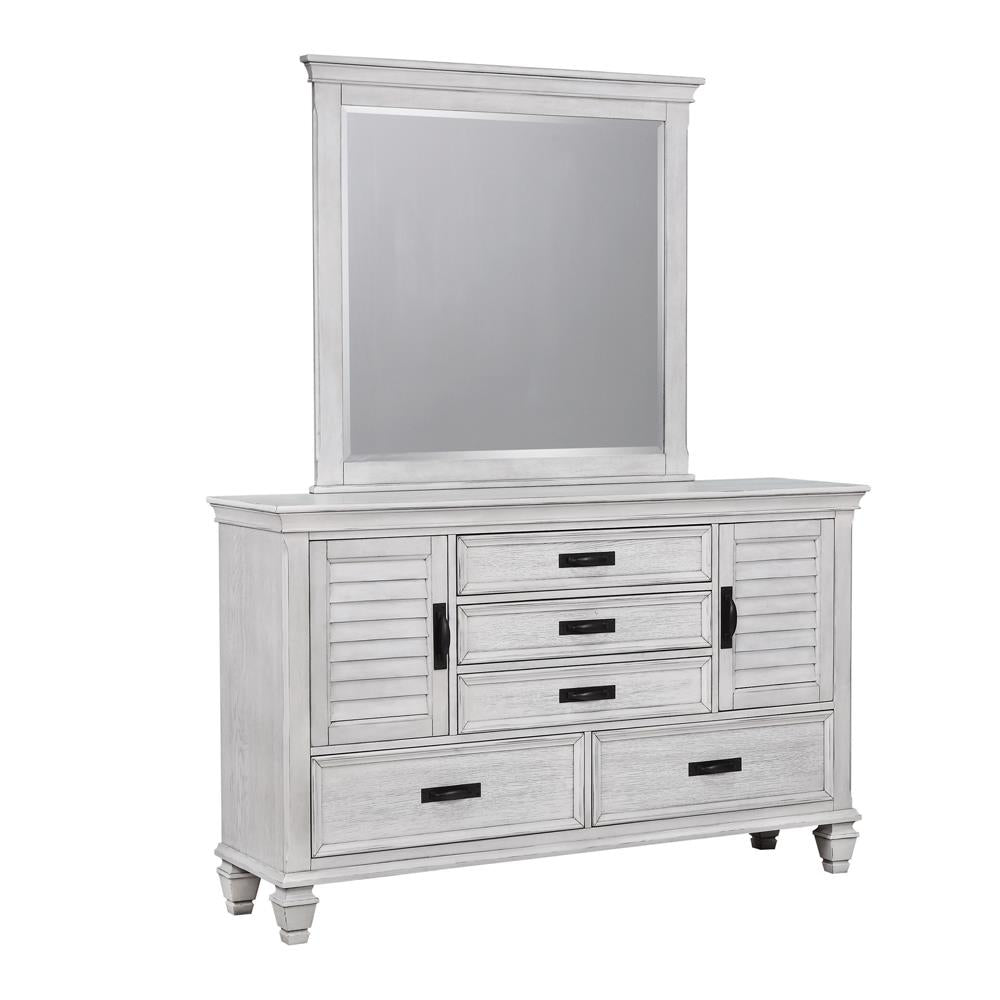 Franco Antique White Rectangular Mirror - 205334 - Luna Furniture - Dallas Store