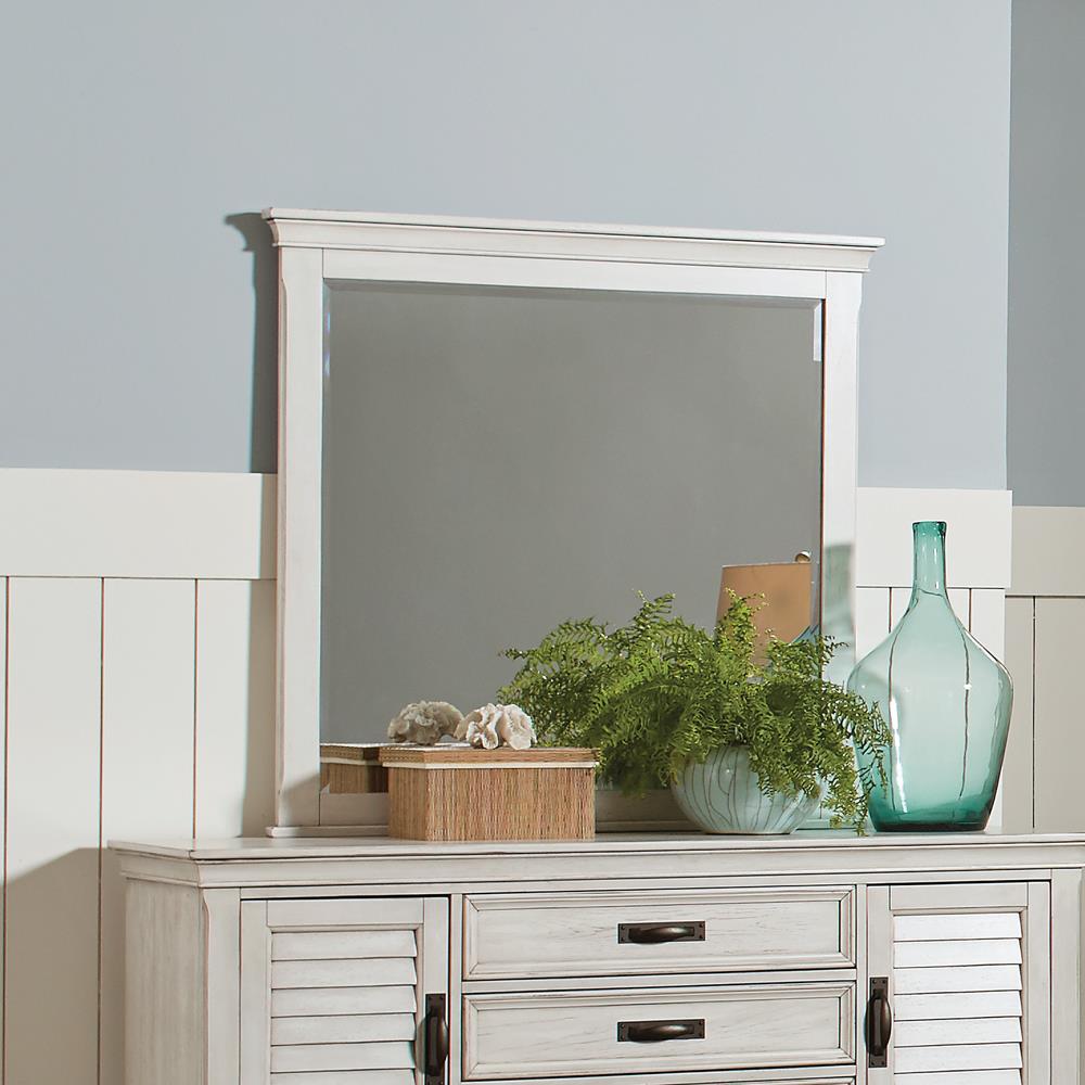 Franco Antique White Rectangular Mirror - 205334 - Luna Furniture - Dallas Store