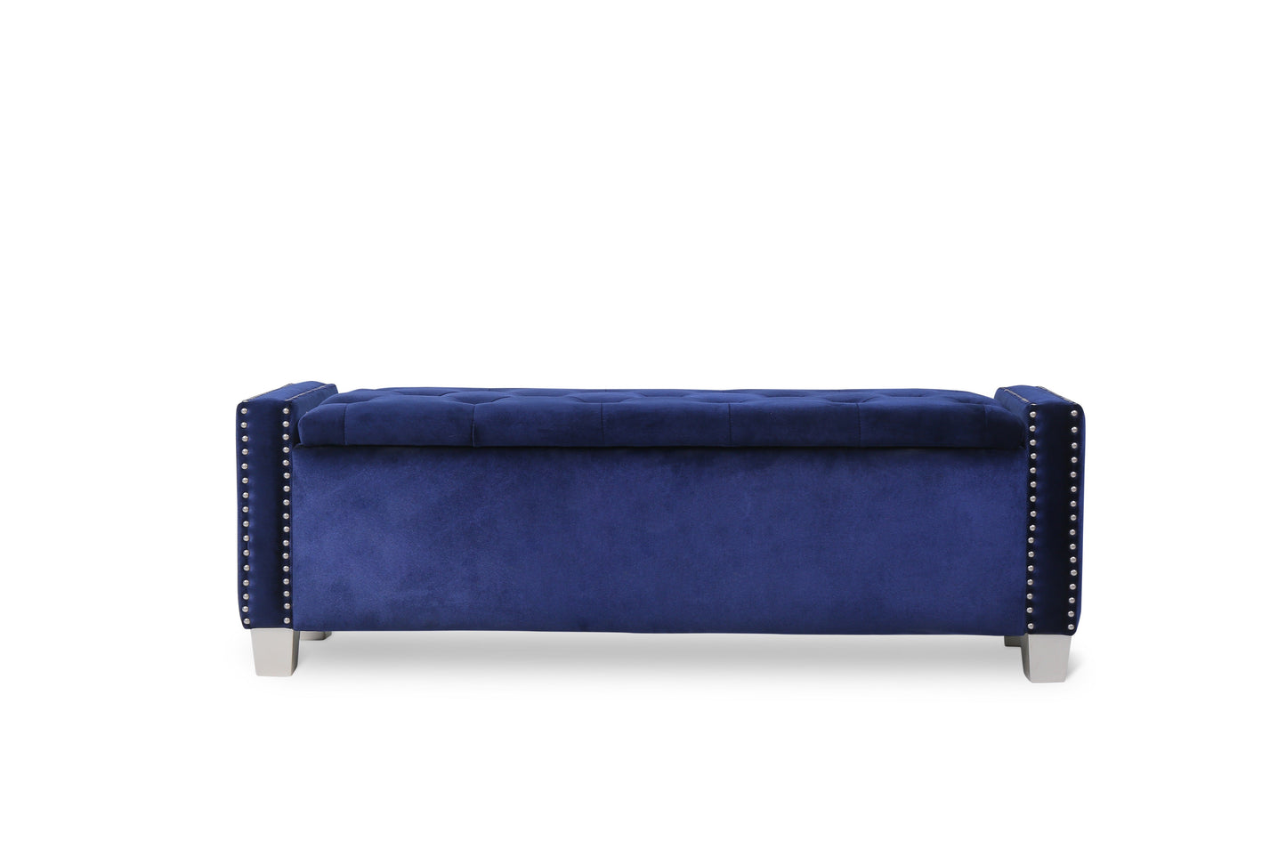 Franco Blue Velvet Storage Bench - SH228BLU-BH - Luna Furniture - Dallas Store
