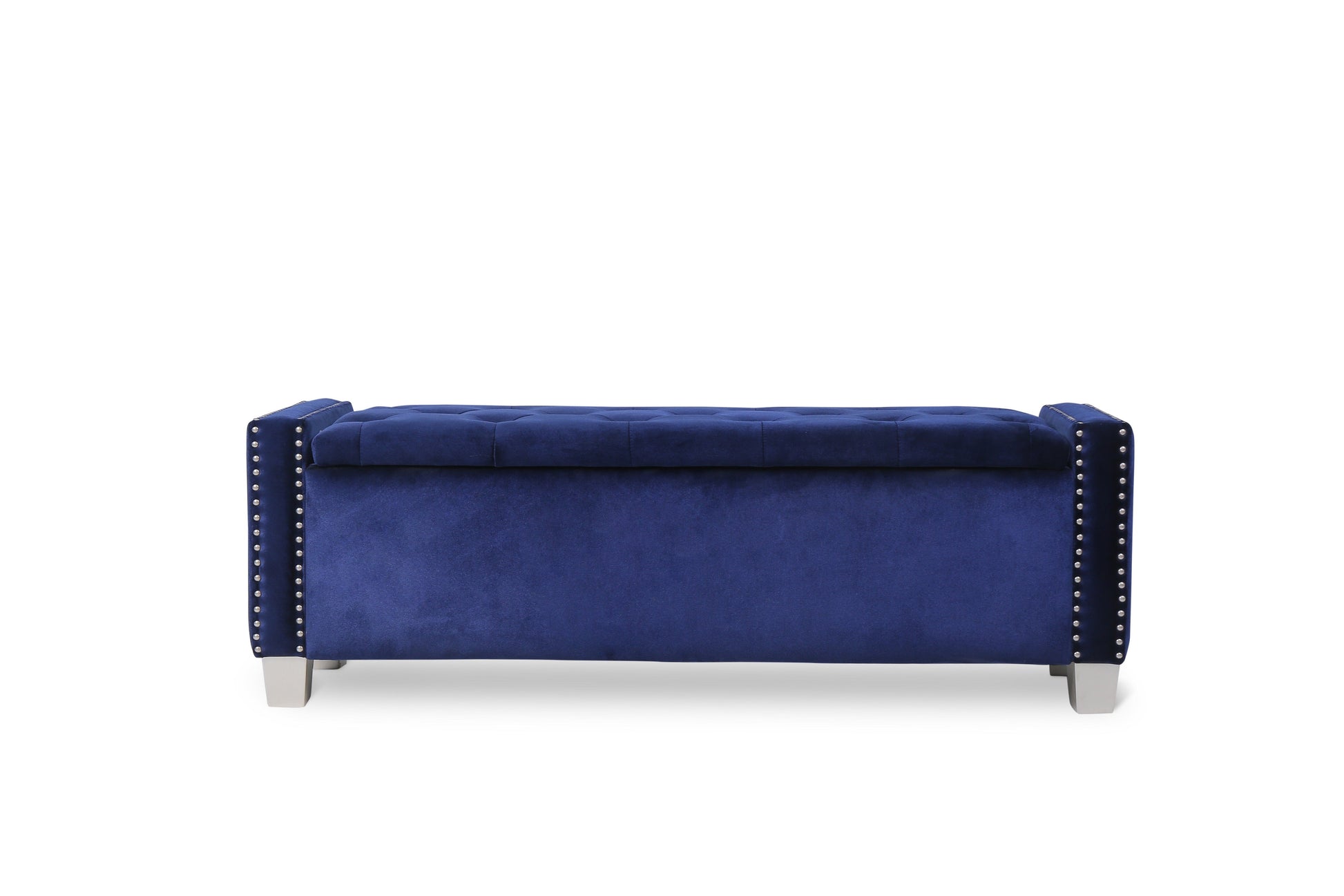 Franco Blue Velvet Storage Bench - SH228BLU-BH - Luna Furniture - Dallas Store