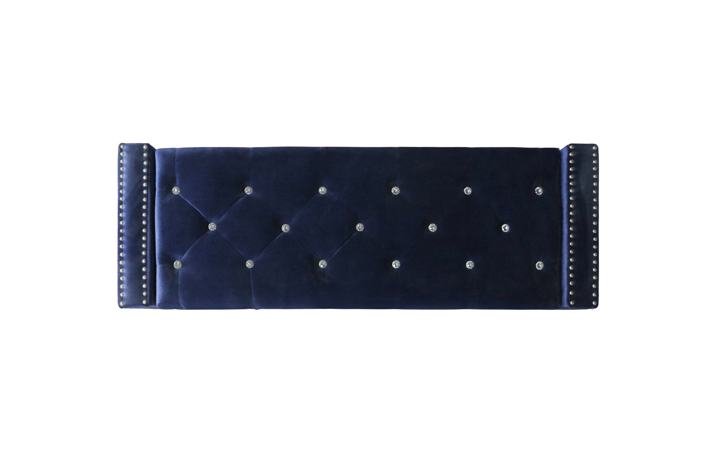 Franco Blue Velvet Storage Bench - SH228BLU-BH - Luna Furniture - Dallas Store