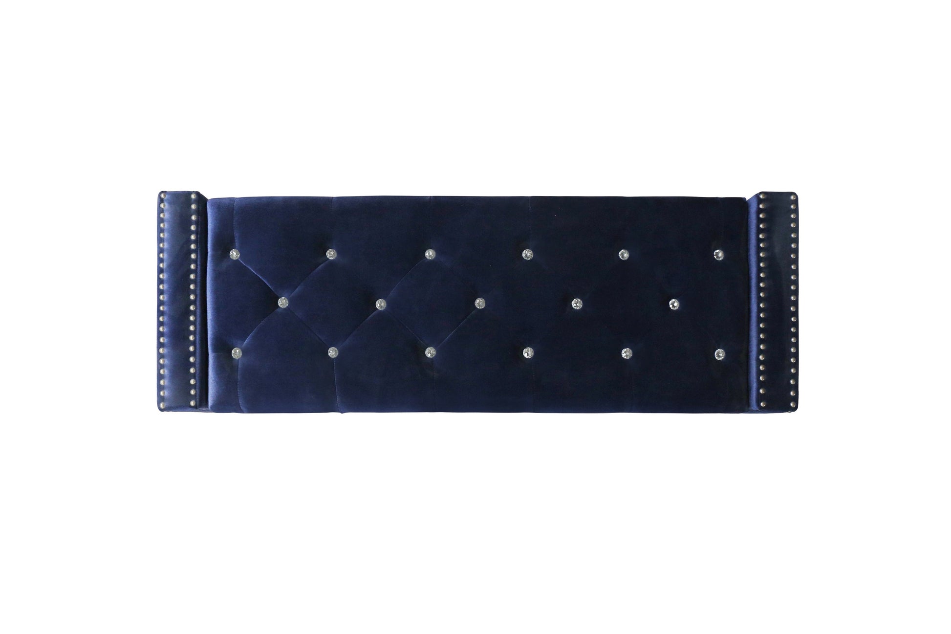 Franco Blue Velvet Storage Bench - SH228BLU-BH - Luna Furniture - Dallas Store