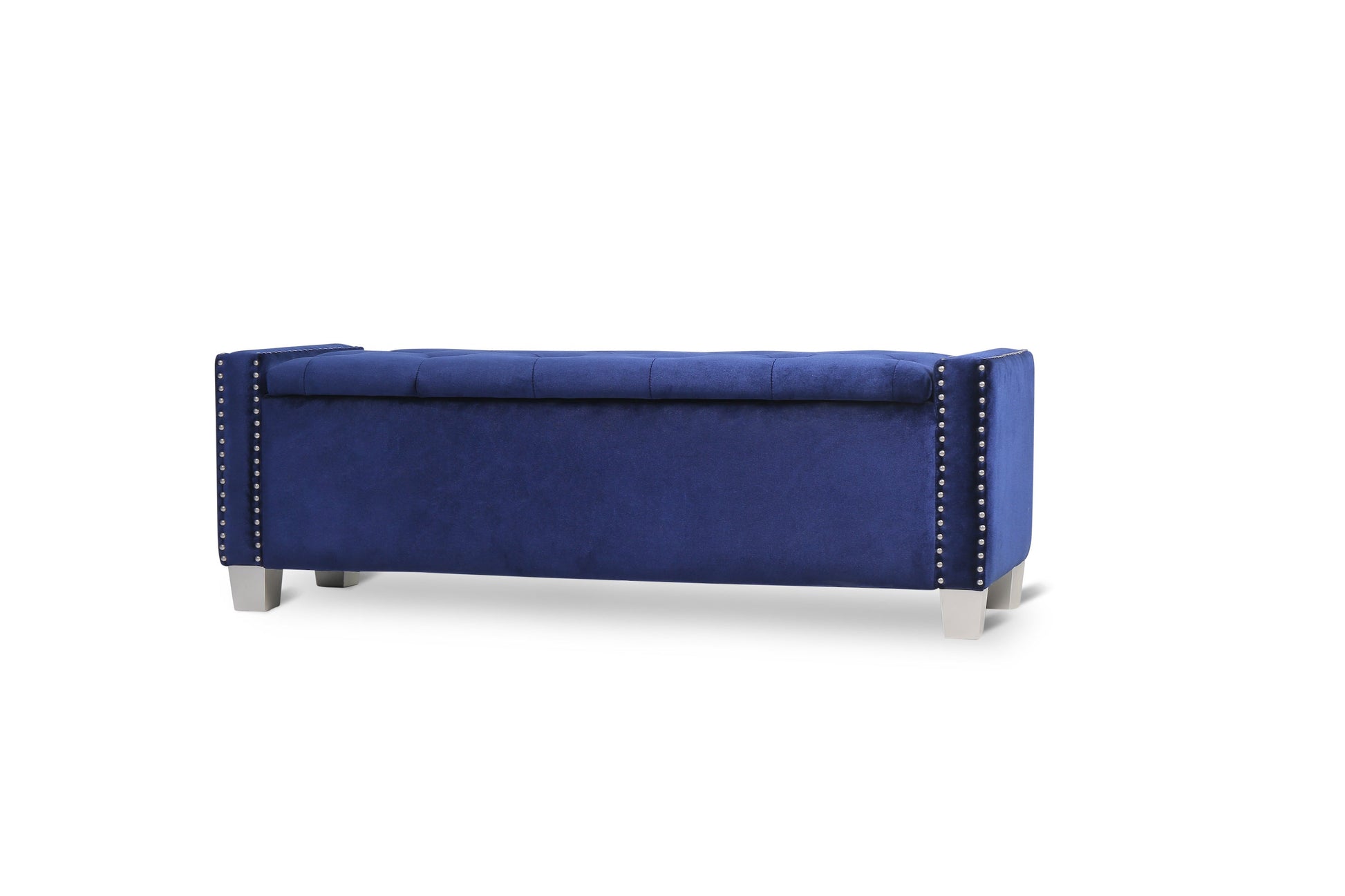 Franco Blue Velvet Storage Bench - SH228BLU-BH - Luna Furniture - Dallas Store