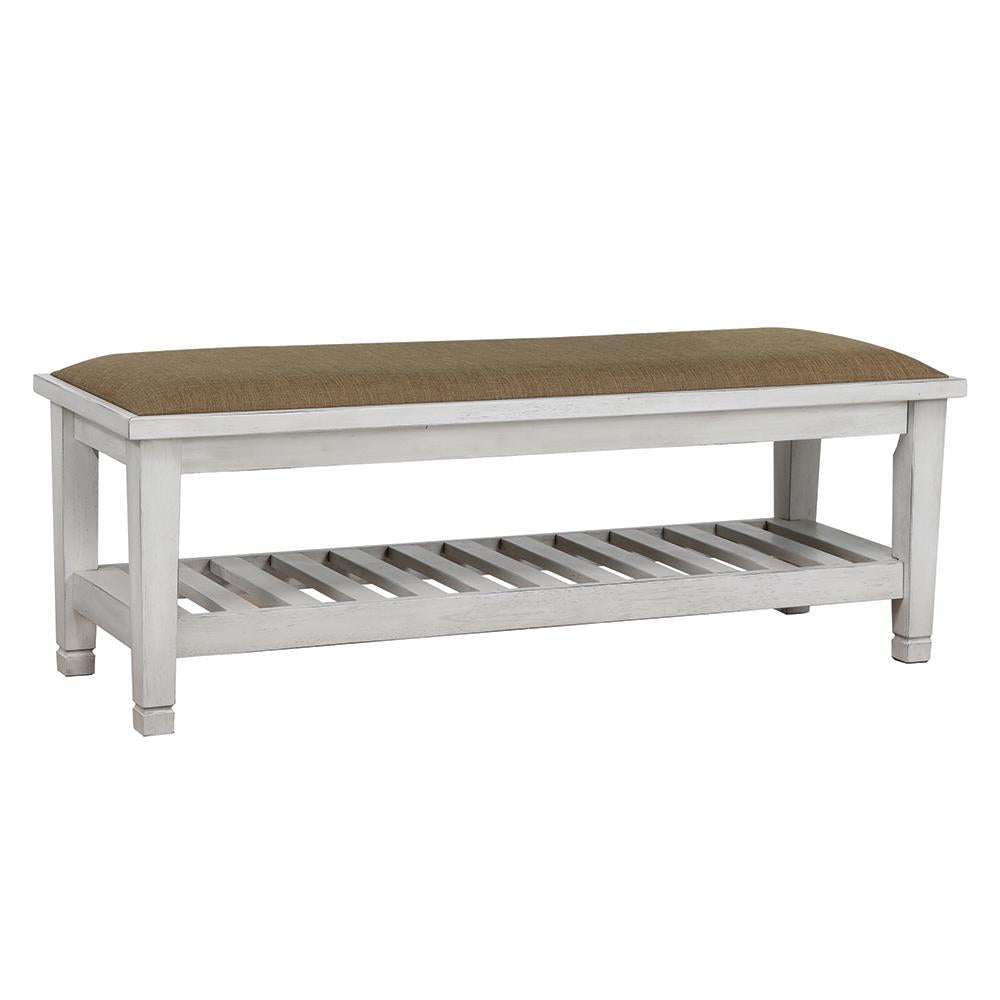 Franco Brown/Antique White Bench - 205337 - Luna Furniture - Dallas Store