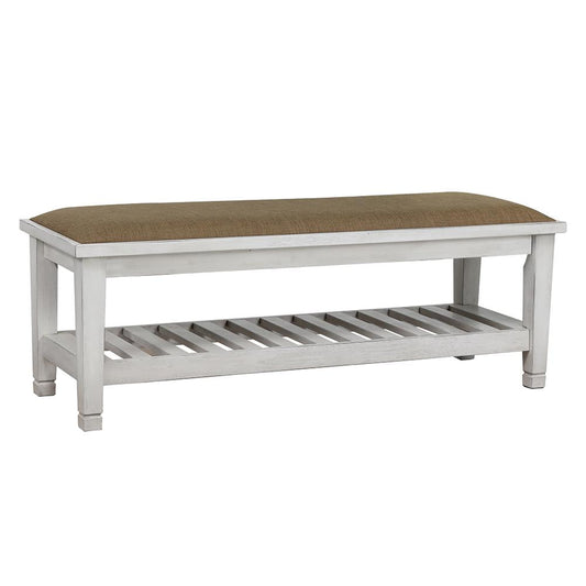Franco Brown/Antique White Bench - 205337 - Luna Furniture - Dallas Store
