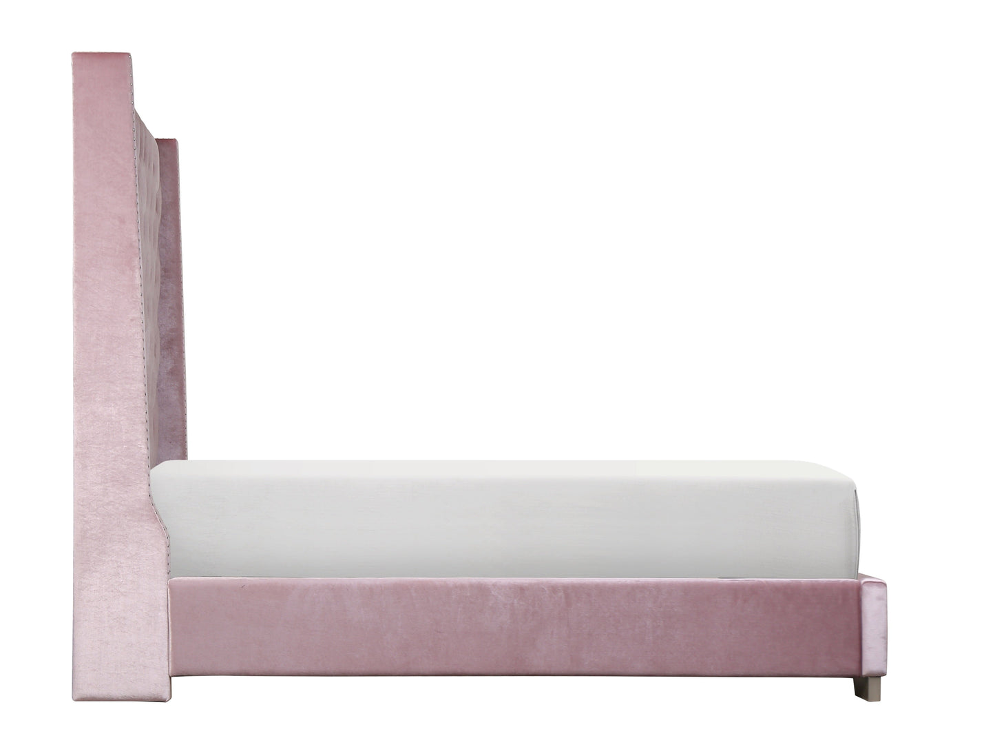 Franco Pink Velvet King Upholstered Bed - SET | SH228KPNK-1 | SH228KPNK-3 - Luna Furniture - Dallas Store