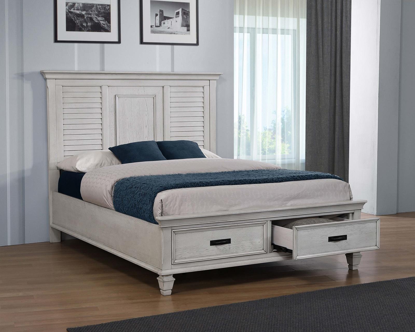 Franco Queen Storage Bed Antique White - 205330Q - Luna Furniture - Dallas Store
