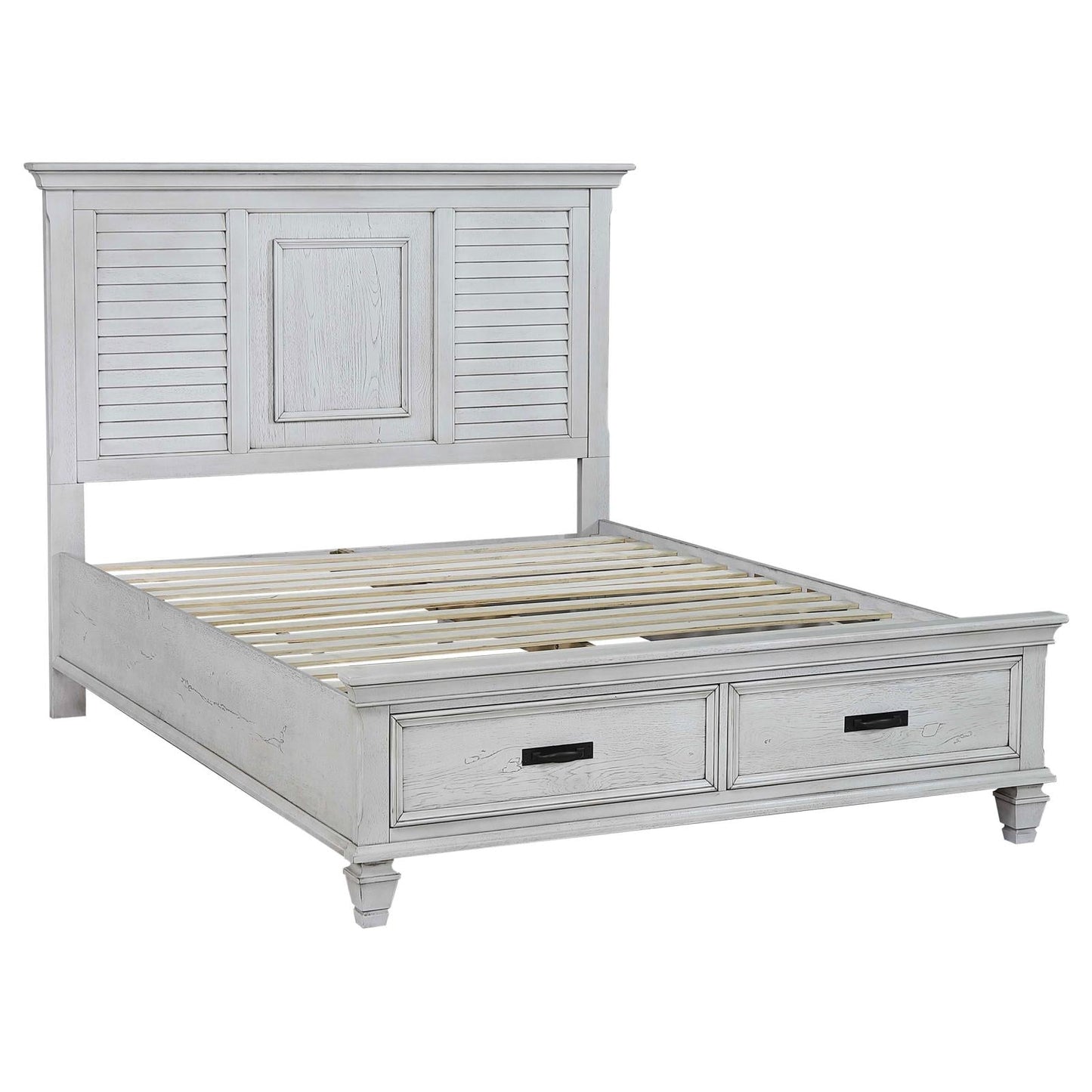 Franco Queen Storage Bed Antique White - 205330Q - Luna Furniture - Dallas Store
